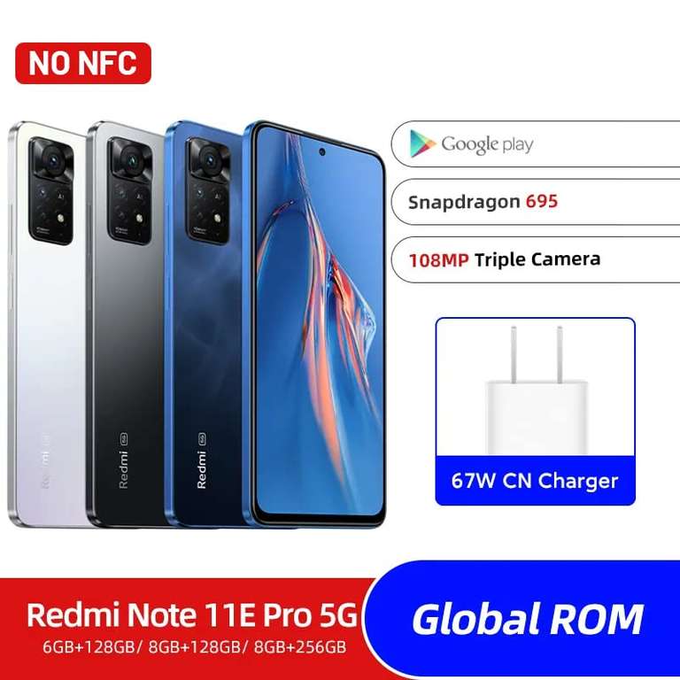 Xiaomi Redmi Note 11E Pro 5G Smartphone-Versión China con ROM Global, (8+128GB)