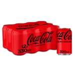 Coca-Cola Zero Azúcar, Refresco de Cola sin Azúcar, Bajo en Calorías - Pack 12 Latas de 330 ml