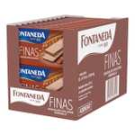 Fontaneda Finas Barquillos Rellenos de Chocolate con Chocolate, Cruijente y Cremoso,Pack de 22, 92 g