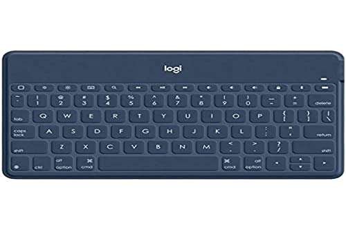Logitech Keys-To-Go Teclado Inalámbrico Bluetooth para iPhone, iPad, Apple TV, Disposición QWERTZ Alemán , Azul