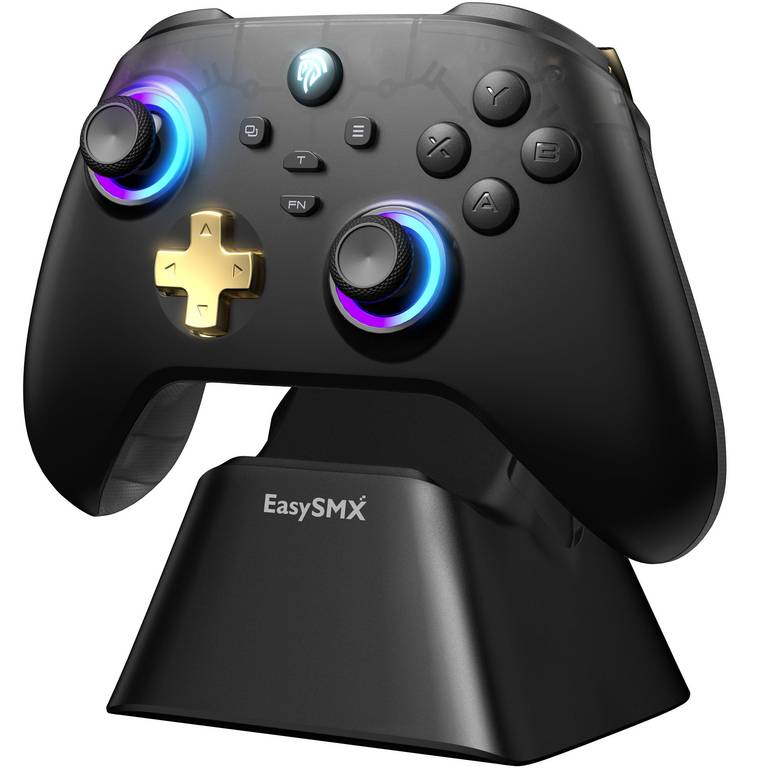 EasySMX D05 Mando PC Inalambrico con Base de Carga – RGB Luz – Hall Joystick
