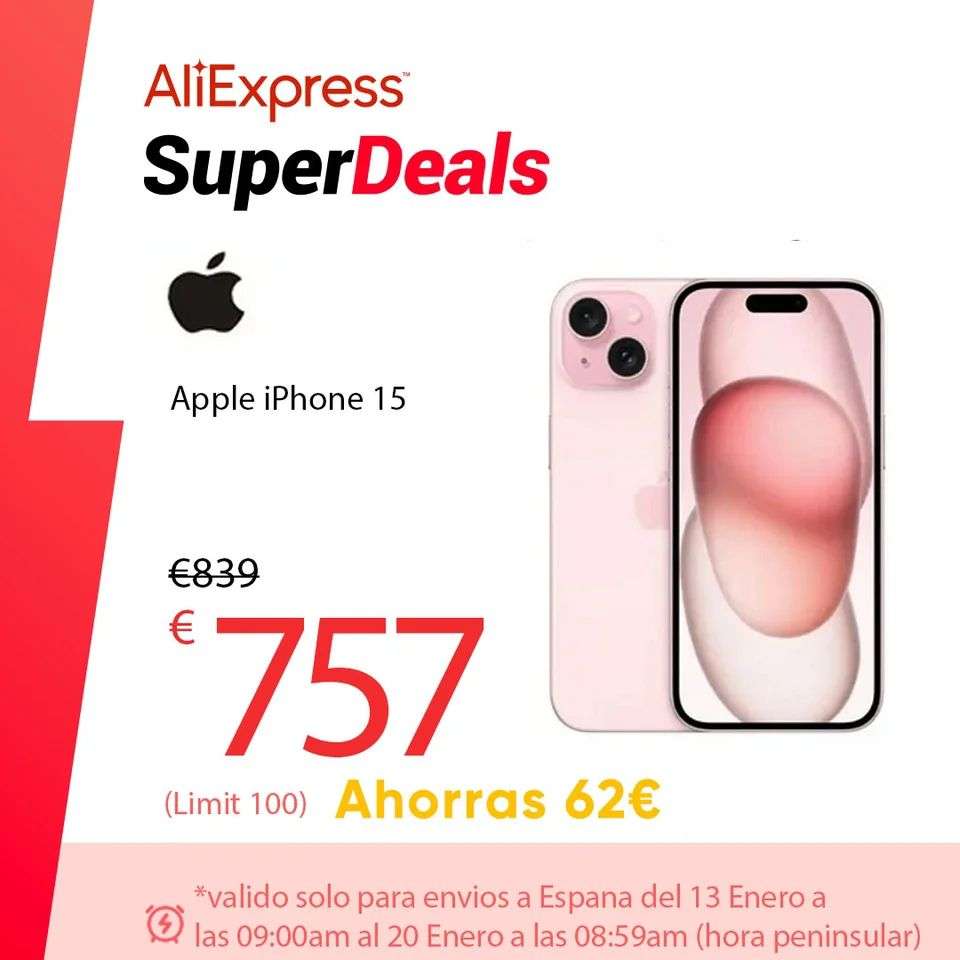 iPhone 15 128GB (Color negro y rosa) » Chollometro