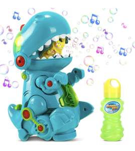 RenFox Máquina de Burbujas, Maquina pompas jabón, con Forma Graciosa de dinosario , Dos Modos de Caminar y quieto