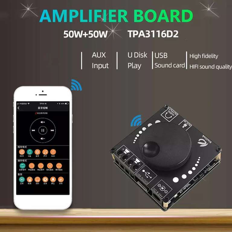 Ampli 50X2 + Bluetooth + APP