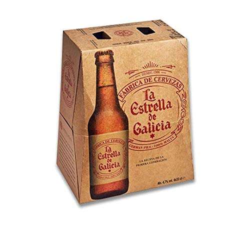 La Estrella de Galicia Cerveza - Pack de 24 botellas x 330 ml - Total: 7.92L.