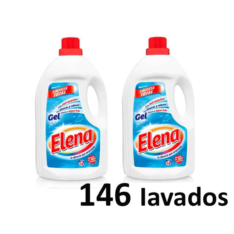 Elena Gel- Detergente para lavadora, Pack2, 146 Lavados