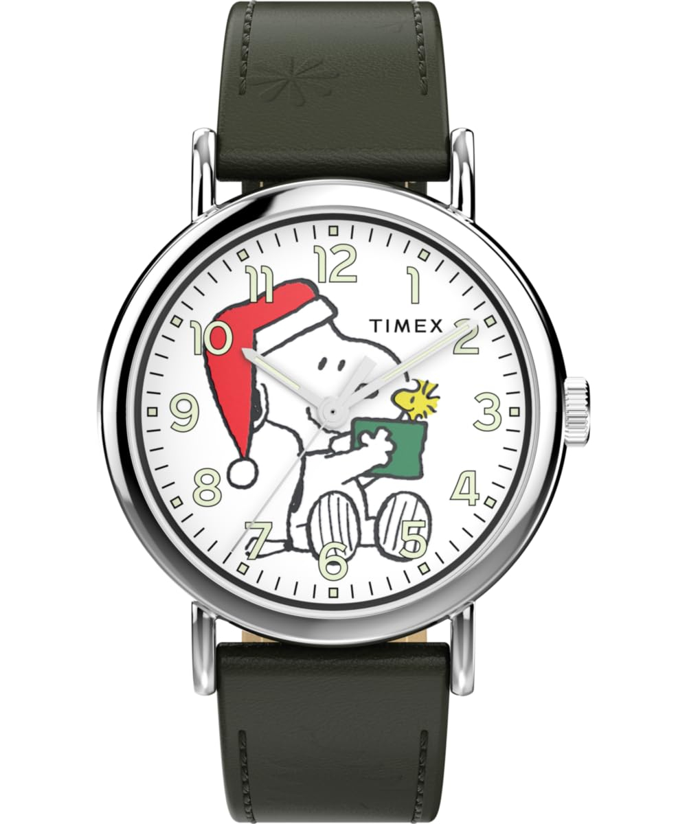 Timex Hombre Analógico Cuarzo Reloj Peanuts Weekender con Correa de Cuero