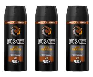 AXE DARK TEMPTATION 48H Fresh Body Spray Dark chocolate scent 150ml - Paquete de 3 unidades