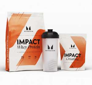 Pack Get Stronger (Impact Whey Protein, monohidrato de creatina y un shaker)