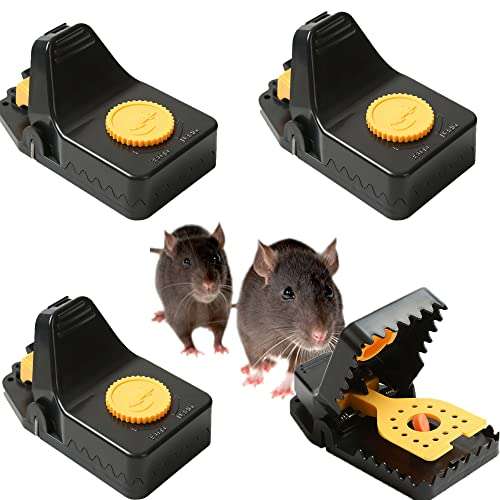 SZDN Trampa para Ratones, 4 Pcs Reutilizable Cepos para Ratas, Trampa para Ratas efectiva, Rat Trap para Interiores y Exteriores