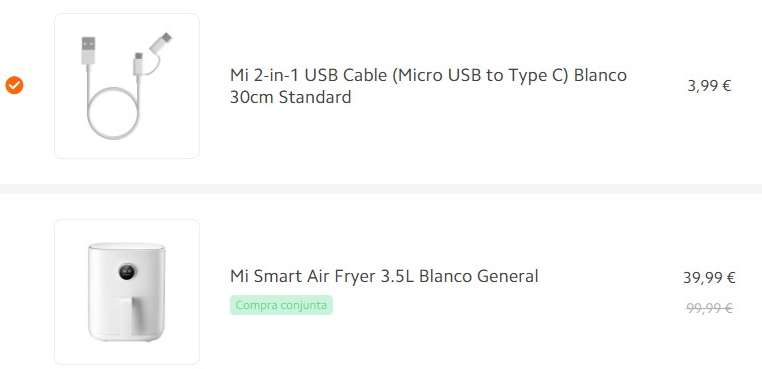 Auriculares de cable+ Freidora de aire-->46€ (28,8€ con 1320 miPoints)