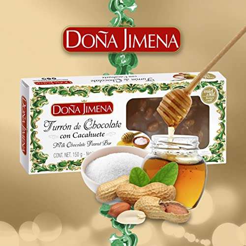 Turrón Doña Jimena sabor chocolate con cacahuetes
