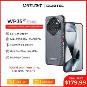 OUKITEL WP35: Teléfono inteligente resistente 5G con batería de 11000mAh