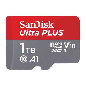 Tarjeta Micro SDXC SanDisk Ultra PLUS, 1 TB, 160 MB/s, UHS-I, V10, A1, C10, con Adaptador SD, Multicolor