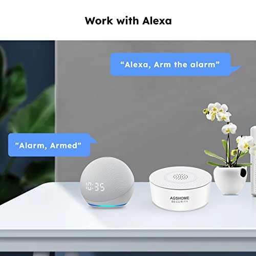 Alarma inalámbrica 15 Piezas WiFi Sistema antirrobo Inalámbrico Kit de Seguridad Ampliable - Compatible con Alexa, Asistente de Google