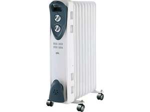 Radiador - OK ORO 1122524 ES, 2000 W, 3 niveles de calor, 9 elementos, Termostato regulable, Display LED, Blanco
