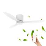 Mellerware - Ventilador de Techo Brizy Bright MINIMAL 40 W 6 Velocidades Ultra silencioso 3 Aspas 132 de Diámetro Mando a Distancia