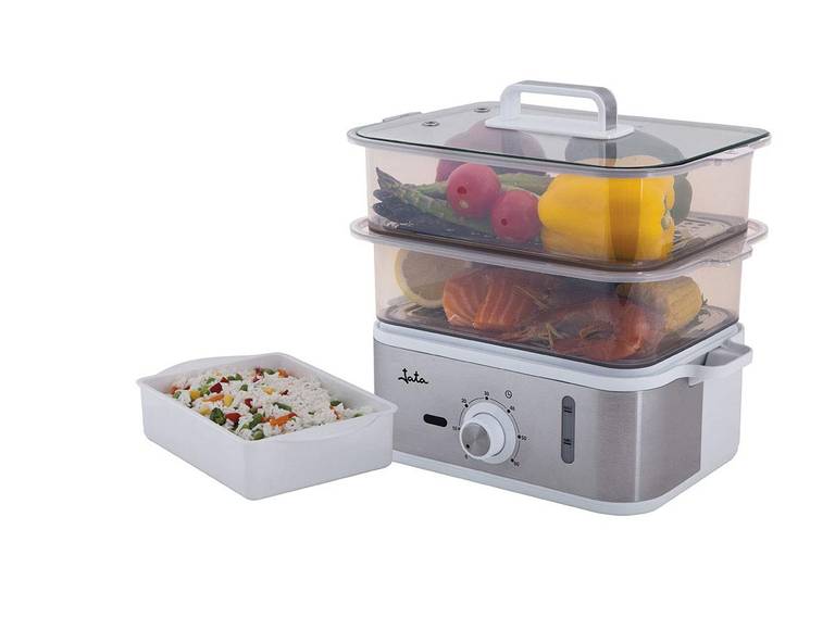 Jata CV623 Vaporera Cocina Sana con 2 Cestas, Capacidad de 6,8 L