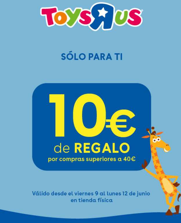 10€ de descuento en Toysrus por compras superiores a 40€ [Socios]