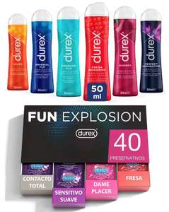 Durex Fun Explosion - 40x Preservativos + 6x Lubricantes 50ml [29,61€ NUEVO USUARIO]