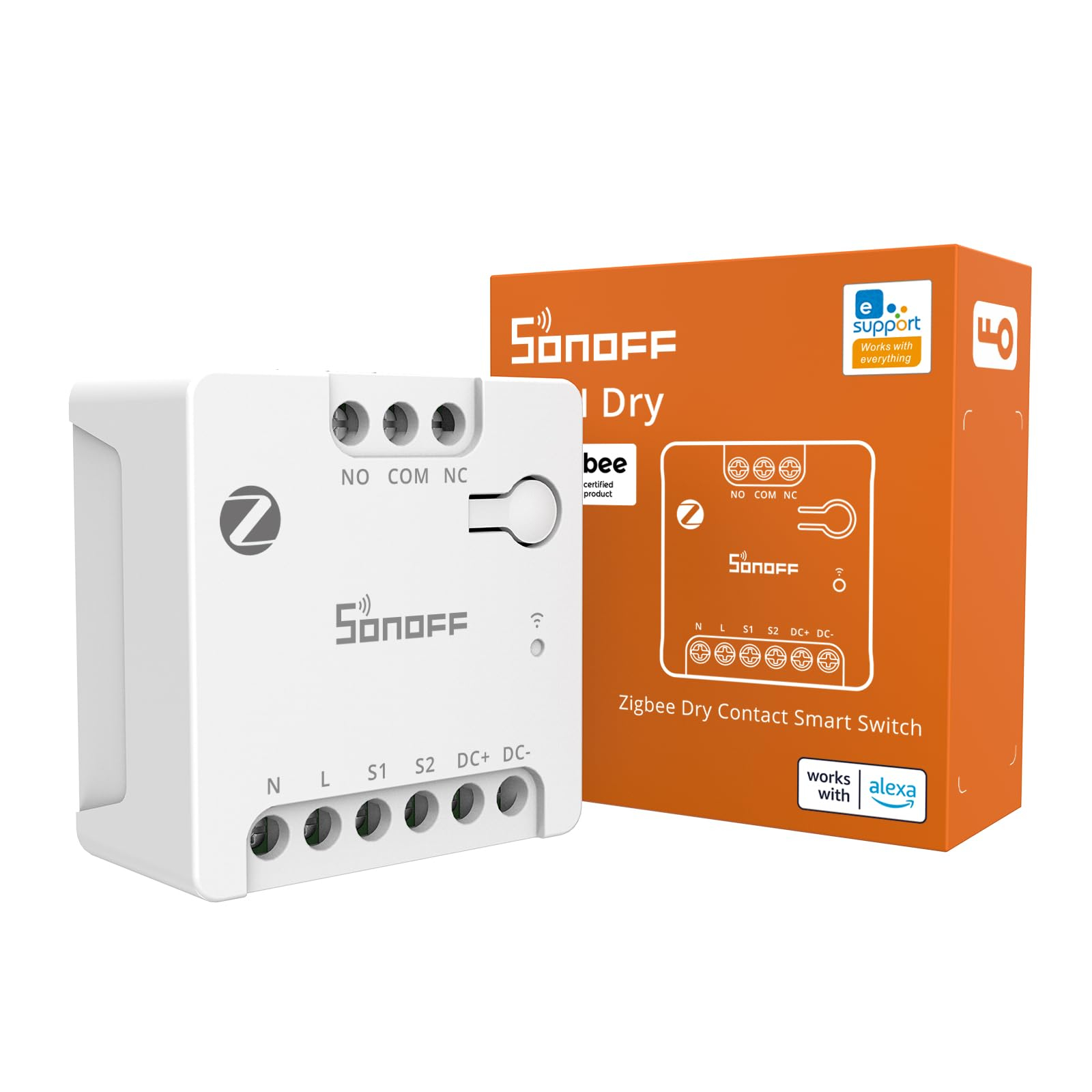 SONOFF MINI-ZBD Zigbee 3.0 Relé de contacto seco, entrada AC/DC, compatible con hubs Zigbee, funciona con Alexa y Google Home