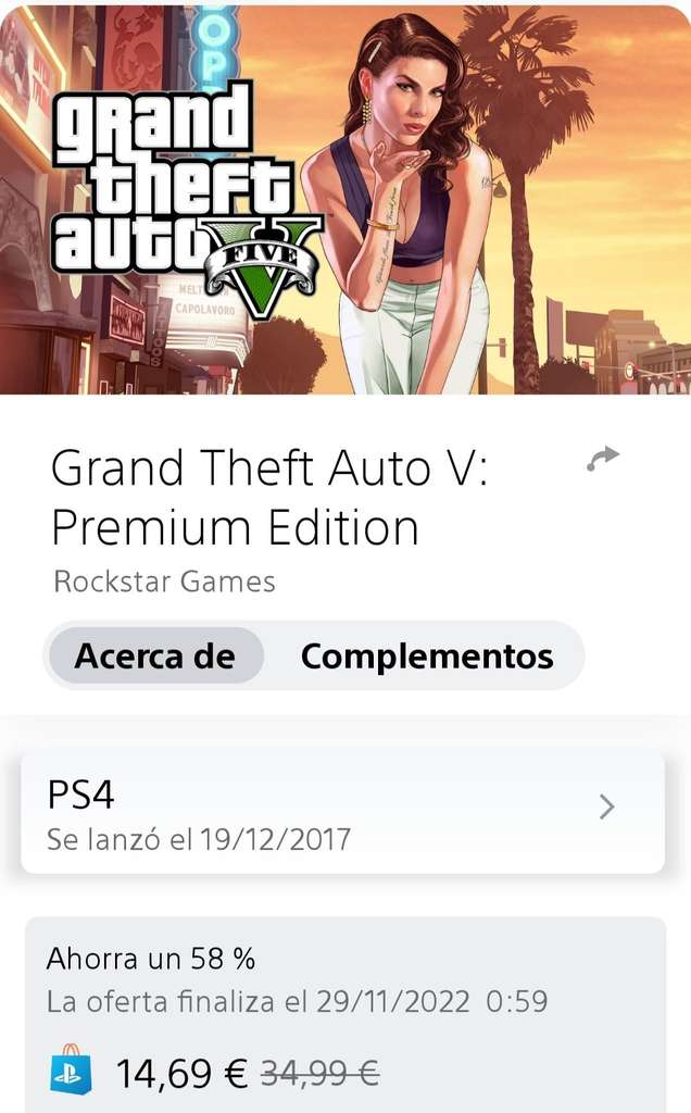 GTA 5 Premiun PS4 en 14,69 en la Store PlayStation » Chollometro