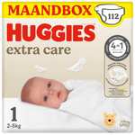 2x Pañales Huggies Baby Extra Care, Talla 1 (2-5 kg), 4 x 28 unidades (total 224 pañales) (sale la unidad a 0.17€)