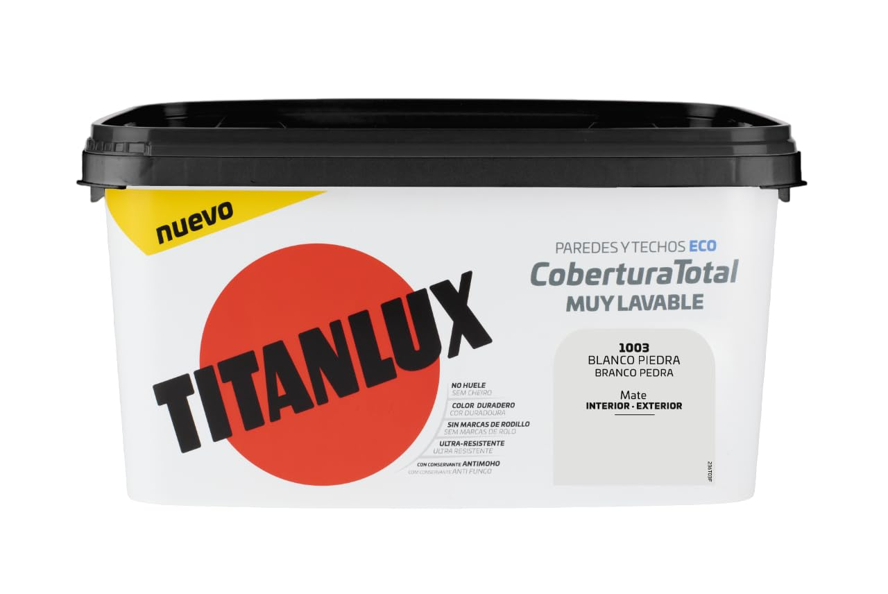 Titanlux Cobertura Total pintura para paredes Blanco Piedra 4L