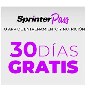 Prueba GRATIS 30 días Sprinter Pass (Entrenamiento, Nutrición y Meditación) + Envios Gratis