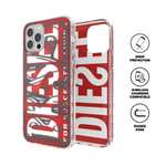 Diesel Diseñada para iPhone 12 / iPhone 12 Pro 6.1 Case, Clear Snap Case, Shockproof Stock Tested Cover with Raised Edges, Red/Grey