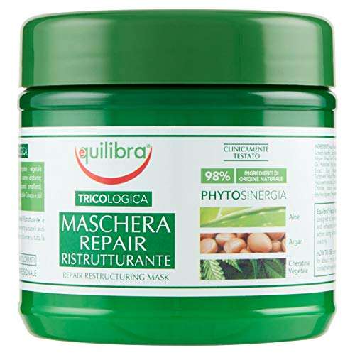 quilibra Mascarilla para el cabello Repair reestructurante, nutre el cabello aireado, aloe vera, aceite de argán, queratina vegetal, 250 ml