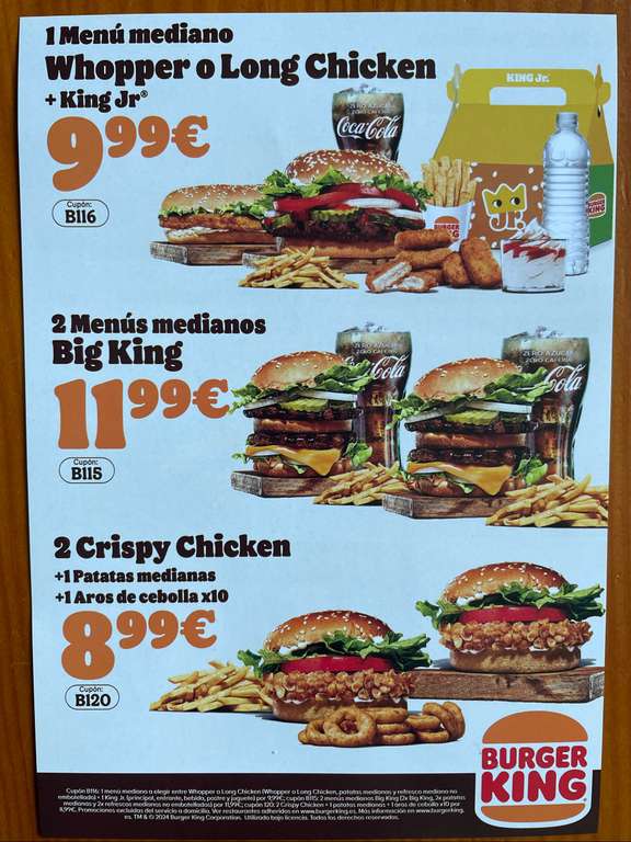 Nuevas ofertas burger king