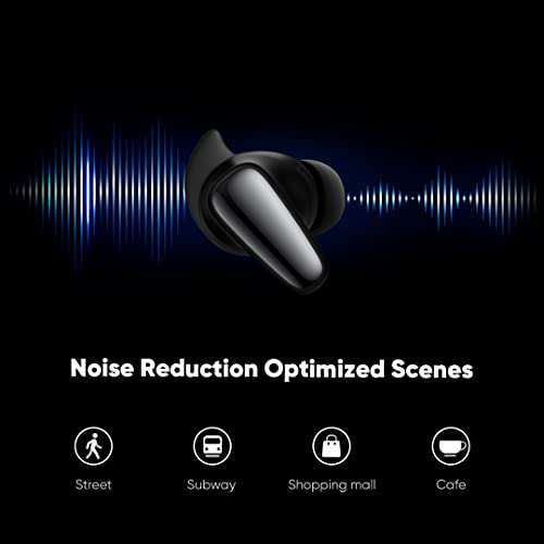 Realme Buds Air 3S Auriculares Inalambricos con Microfono, Auriculares Cancelacion Ruido ENC, Resistencia al Agua IPX5, Bluetooth 5.3