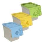 TIENDA EURASIA - Pack de 3 Cubos de Basura de Cocina, 30 Litros // otro juego de 4 cubos de reciclaje 140L en descripción