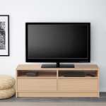 BENNO Mueble TV, 120x39x42 cm (Colores: negro-marrón, blanco, Chapa roble tinte blanco)
