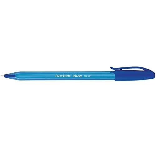 Paper Mate S0977420 - Bolígrafo con capuchón, punta media de 1 mm, caja de 100, color azul
