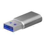 AISENS - A108-0677 - Mini Adaptador USB 3.2 Gen2 / USB 2.0 3A, Tipo USB-C/H-A/M, Gris