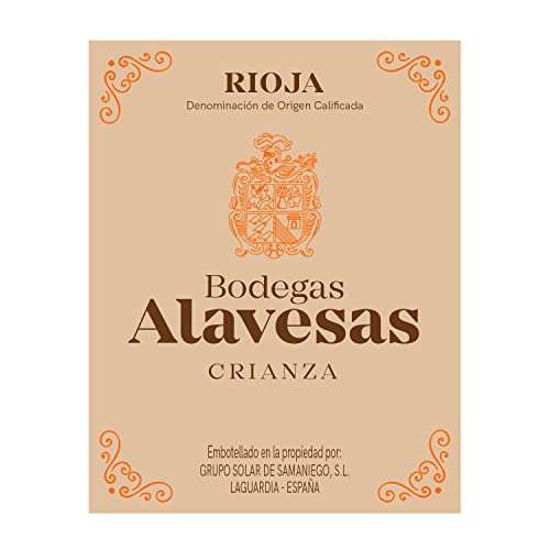 Bodegas Alavesas – Vino Tinto Crianza 2019 Denominación de Origen Calificada Rioja, Variedad Tempranillo, 12 meses en barrica