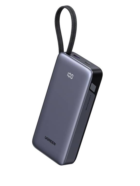 UGREEN Nexode 45W Power Bank 20000mAh, Carga Rápida Cable USB C Integrado PD3.0