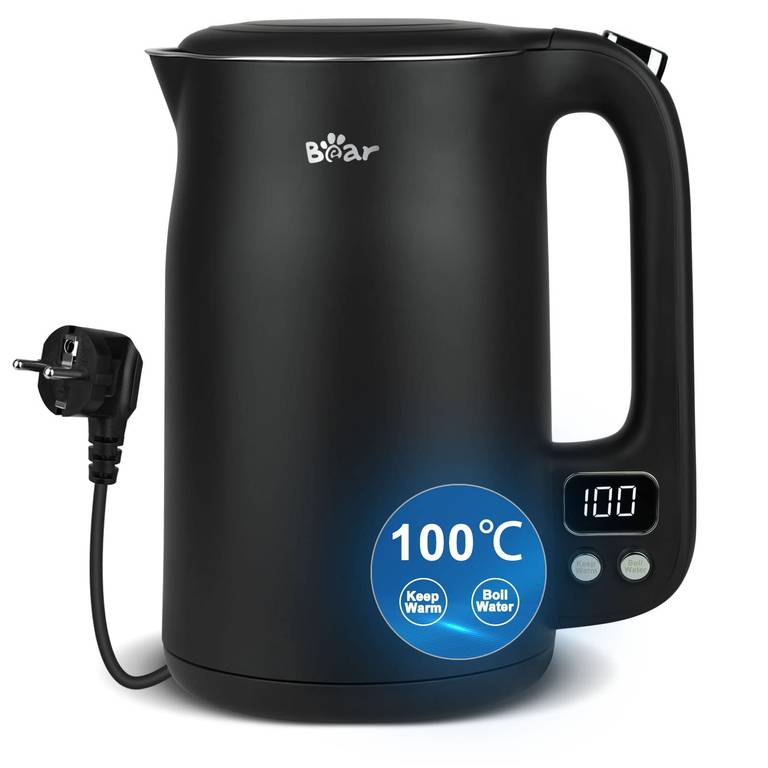 Bear Hervidor De 1,7l De Acero Inoxidable 304 Con 11 Temperaturas, 1800w De Protección Contra La Ebullición En Seco, Doble Protección,