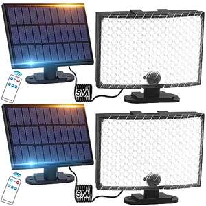 ZASUN Luz Solar Exterior con Sensor de Movimiento,【2 Paquete】 Foco Led Exterior Solares 128LED 7500K 3 Modos IP67 impermeable ,solar