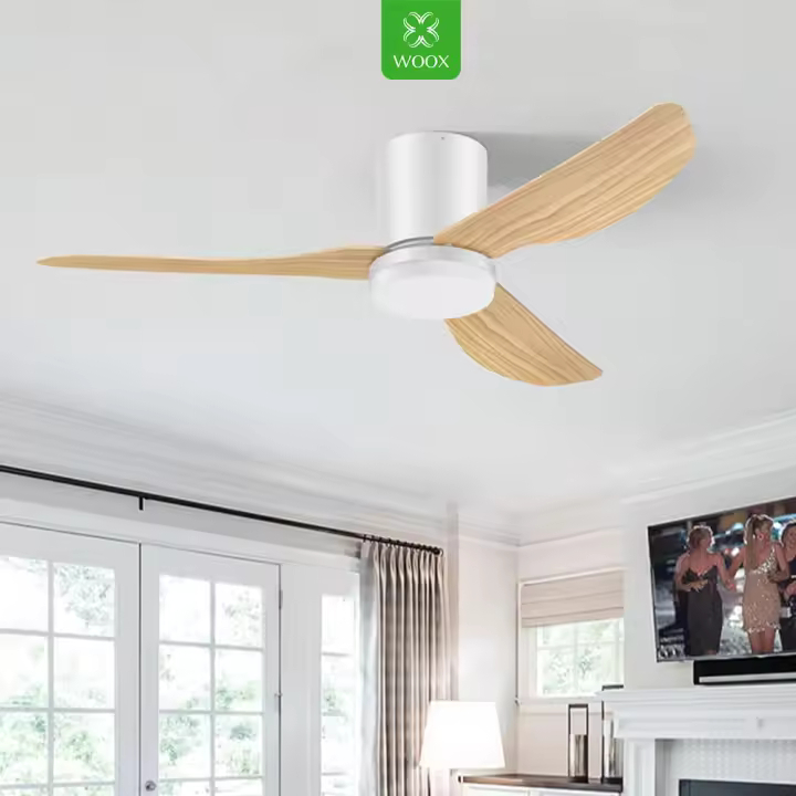 Ventilador de techo con luz de 45 W y control remoto, 86 cm (34"), motor DC silencioso de cobre de calidad, 3 aspas de ABS para la salud