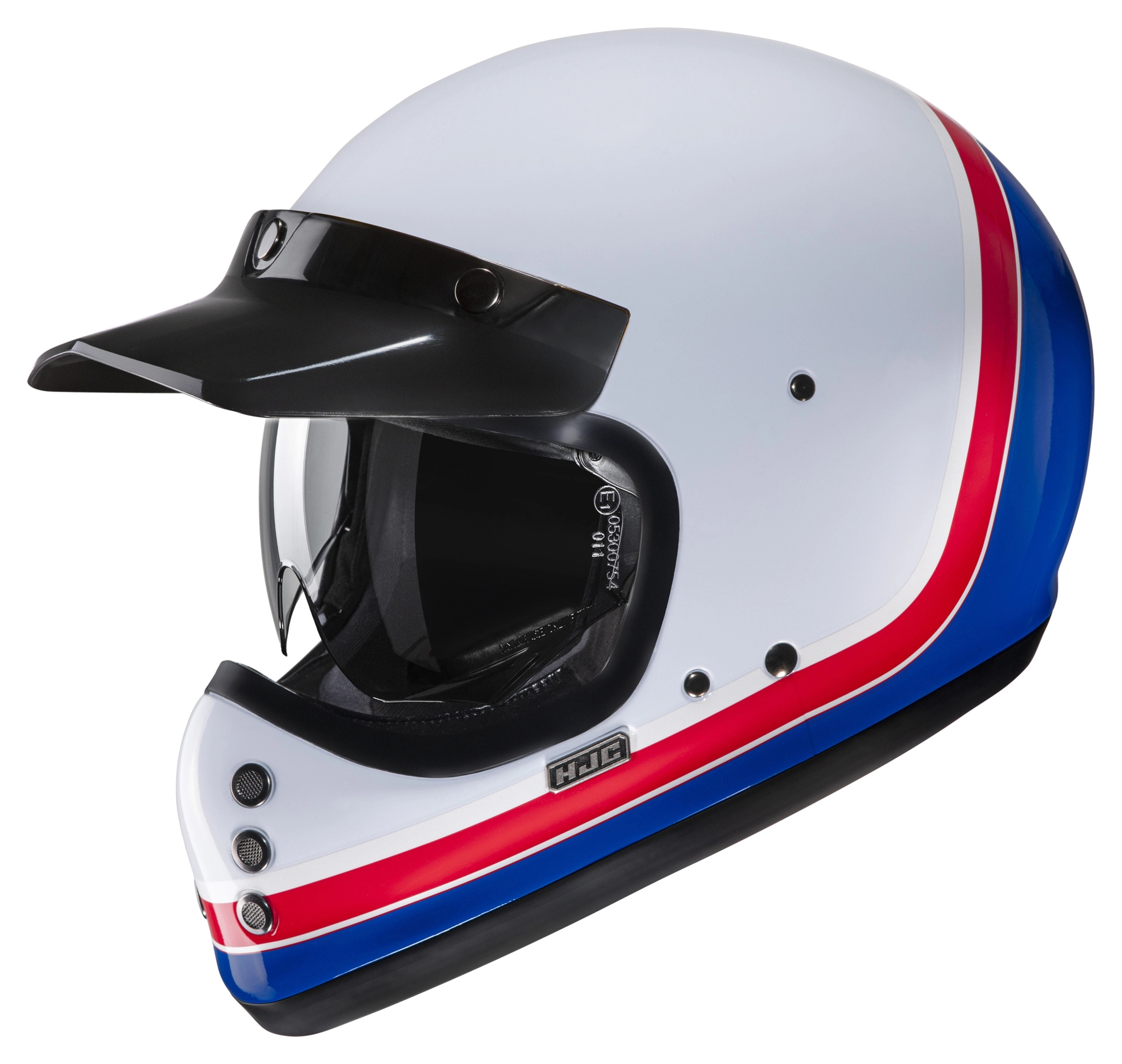 HJC V60 Scoby MC21 Casco Integral Blanco Azul Rojo XS
