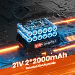 Taladro Percutor a Bateria 21V + 2 baterías + accesorios