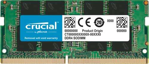 Crucial RAM 32GB DDR4 3200MHz CL22 (o 2933MHz o 2666MHz) Memoria para Portátil