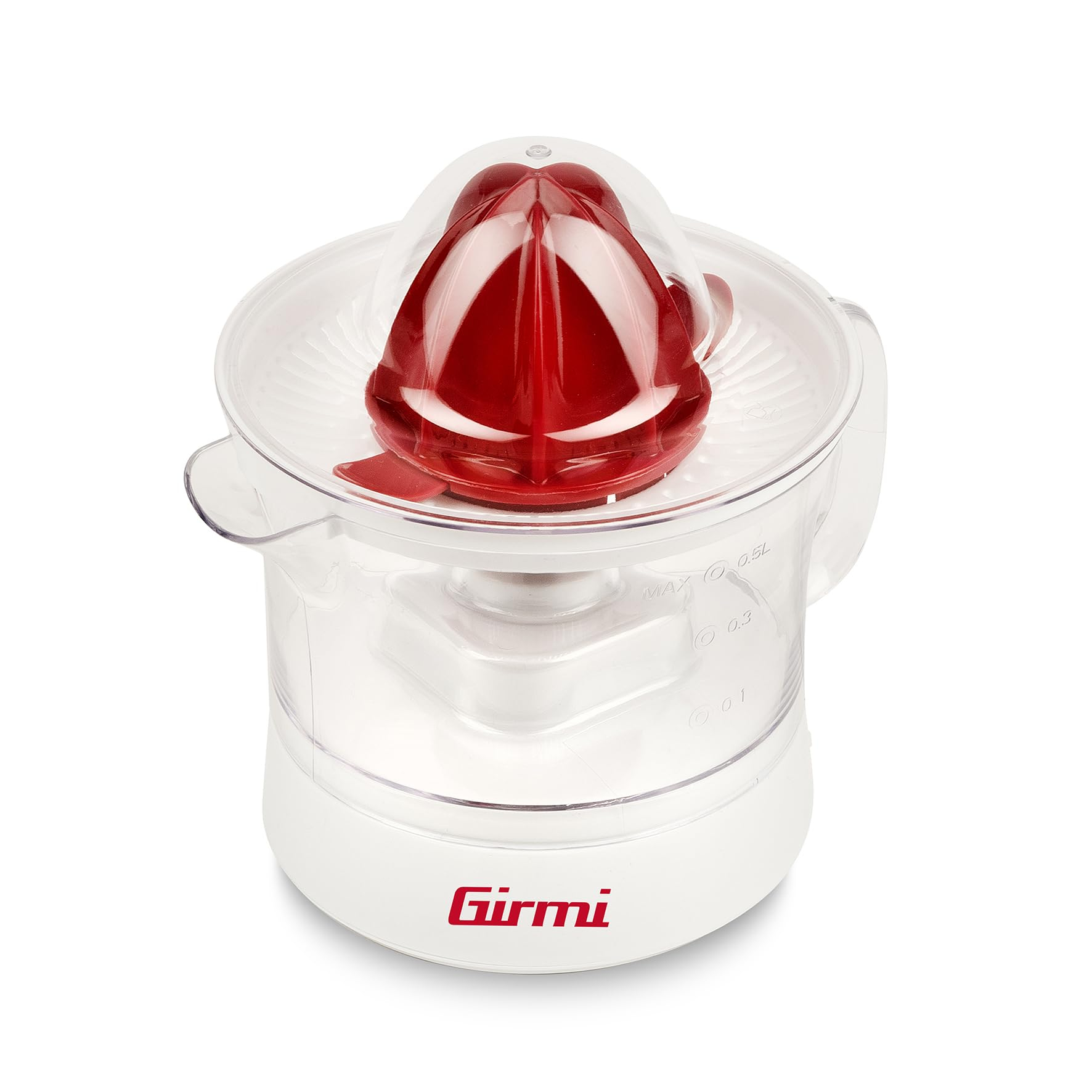 Girmi SR05 Exprimidor Eléctrico, 25W, Capacidad 500 ml, Filtro de Pulpa, Doble Cono de Exprimido, Totalmente Desmontable y Fácil de Limpiar