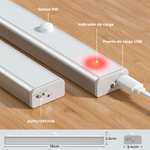 Luces de armario con sensor de movimiento USB recargable 10 LED tira magnética adhesiva