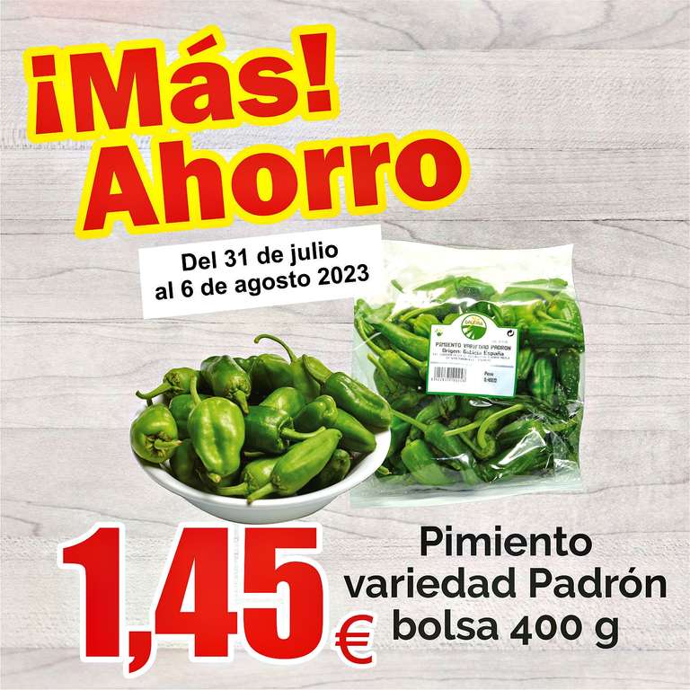 Pimiento variedad Padrón bolsa 400g Origen: España (Galicia)