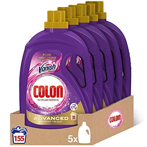 Colon Vanish Advanced - Detergente para lavadora con quitamanchas, adecuado Ropa  Blanca y de Color, Formato Gel - Pack de 5, hasta 155 dosis » Chollometro