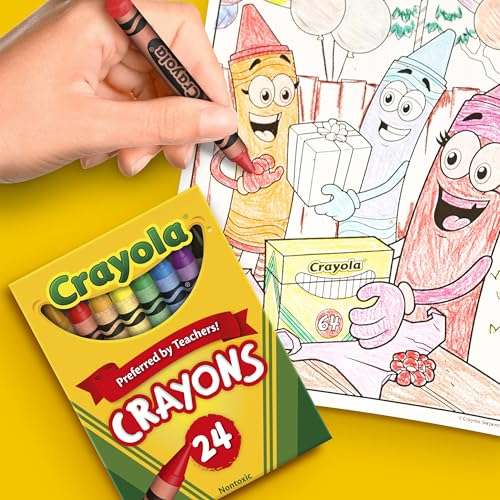 Crayones Crayola: 24 crayones de cera de colores surtidos